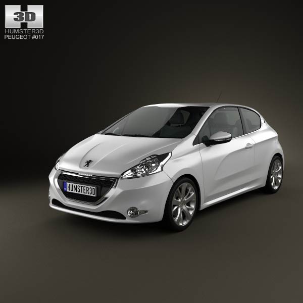 Peugeot 208 3-door 2013 3D model