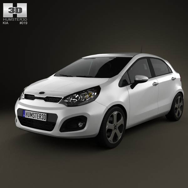 Kia Rio hatchback 5-door with HQ Interior 2011 3D model