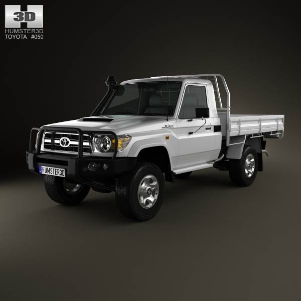 Toyota Land Cruiser (J70) Pickup GXL 2008 3D model