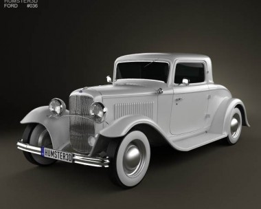 Ford Model B De Luxe Coupe V8 1932 3D Model
