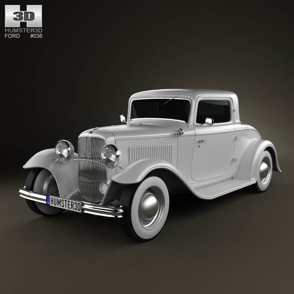 Ford Model B De Luxe Coupe V8 1932 3D model