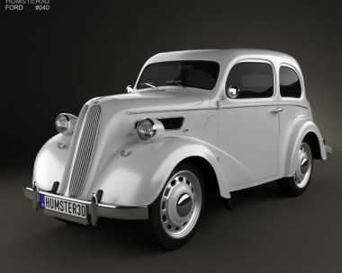 Ford Anglia E494A 2-door Saloon 1949 3D Model