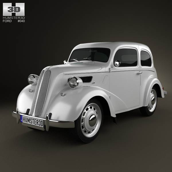 Ford Anglia E494A 2-door Saloon 1949 3D model