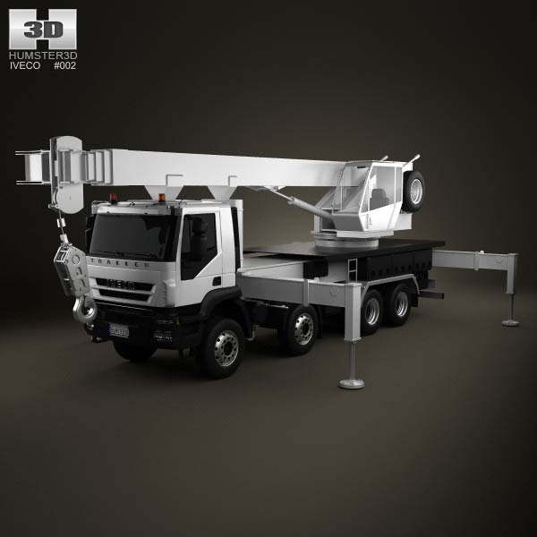 Iveco Trakker Crane Truck 2012 3D model