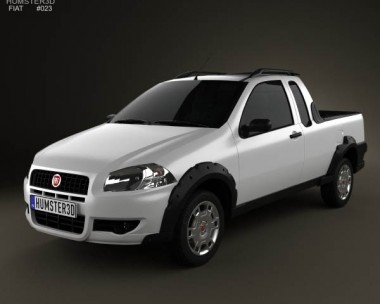 Fiat Strada Crew Cab Working 2012 3D Model