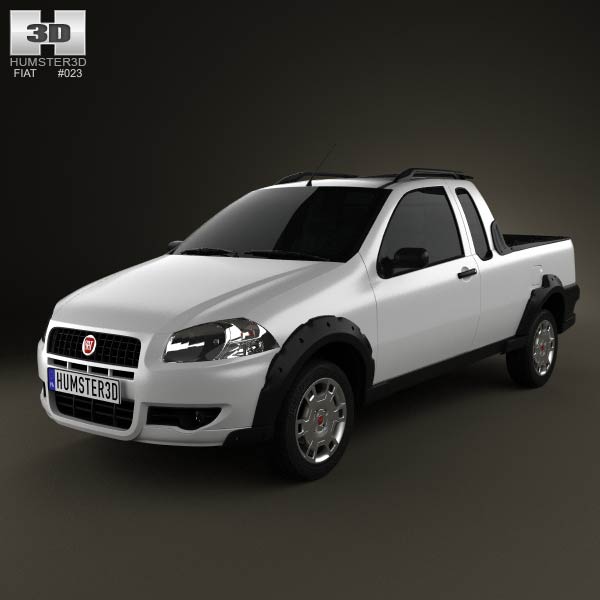 Fiat Strada Crew Cab Working 2012 3D model