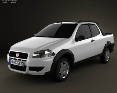 Fiat Strada Long Cab Working 2012 3D Model