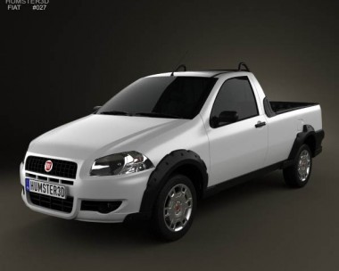 Fiat Strada Short Cab Working 2012 3D Model