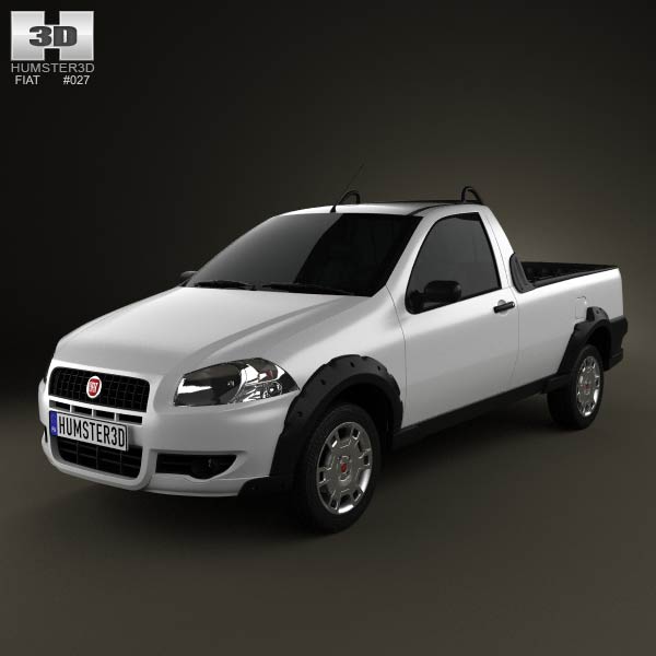 Fiat Strada Short Cab Working 2012 3D model
