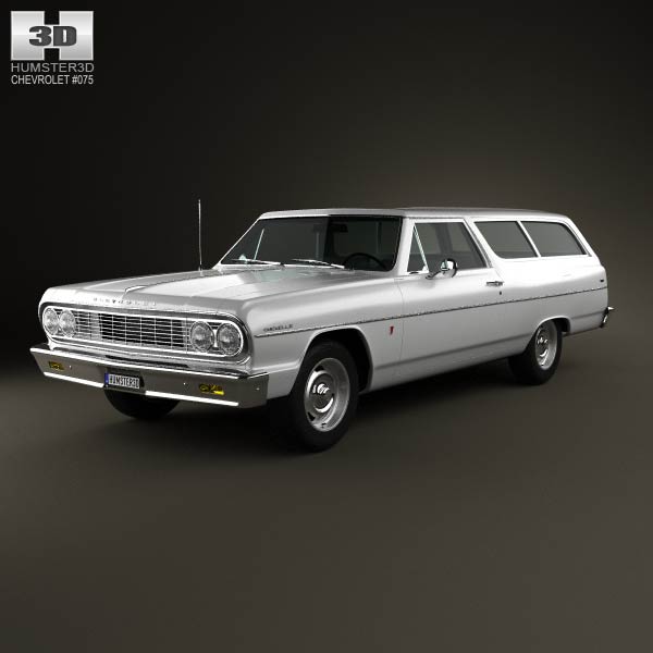 Chevrolet Chevelle (Malibu) 2-door wagon 1964 3D model