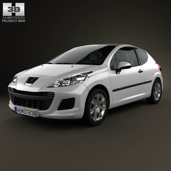 Peugeot 207 hatchback 3-door 2012 3D model