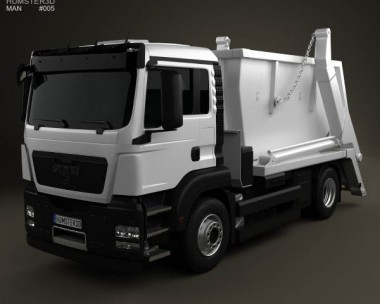 MAN TGS Skip Loader Truck 2012 3D Model