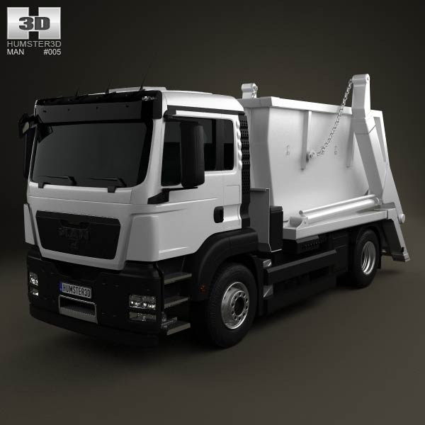 MAN TGS Skip Loader Truck 2012 3D model