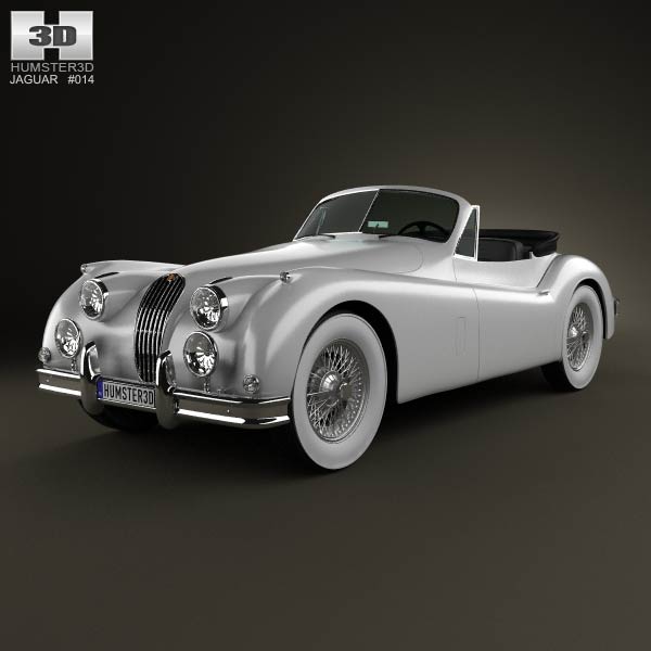 Jaguar XK 140 convertible with HQ interior 1954 3D model