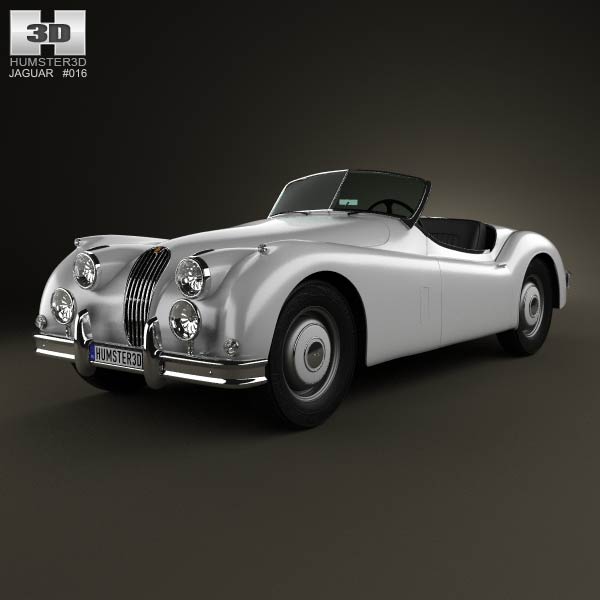 Jaguar XK 140 roadster with HQ interior 1954 3D model