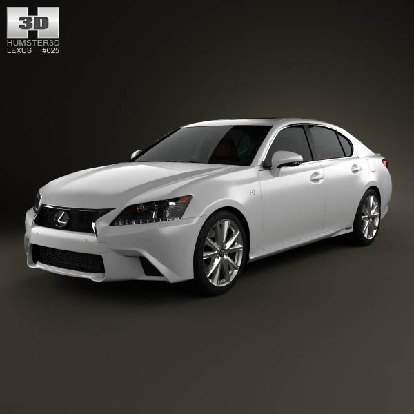 Lexus GS F Sport hybrid (L10) with HQ interior 2012 3D model