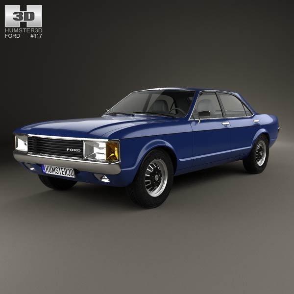 Ford Granada 4-door sedan EU 1972 3D model