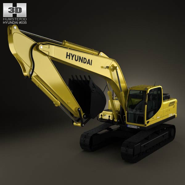 Hyundai R220LC-9S Excavator 2013 3D model