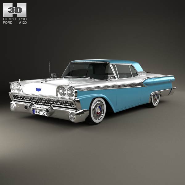 Ford Fairlane 500 Galaxie Skyliner 1959 3D model