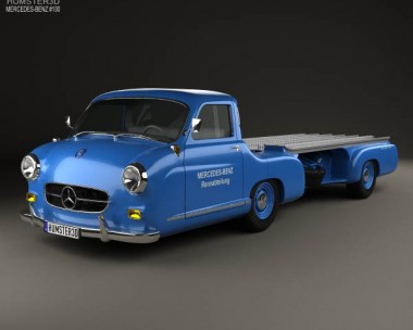 Mercedes-Benz Blue Wonder Renntransporter 1954 3D Model