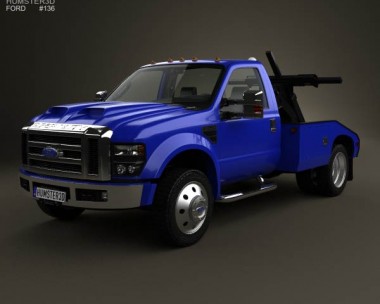 Ford Super Duty F-550 Tow Truck with HQ interior 2005 3D Model