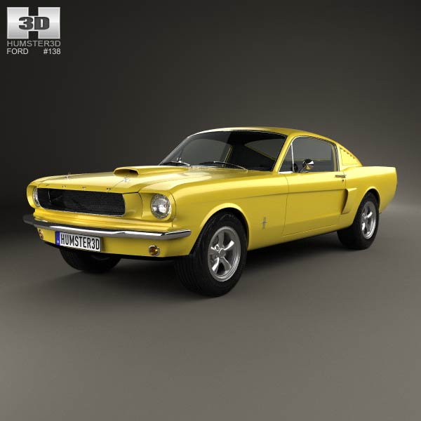 Ford Mustang Fastback with HQ interior 1965 3D model