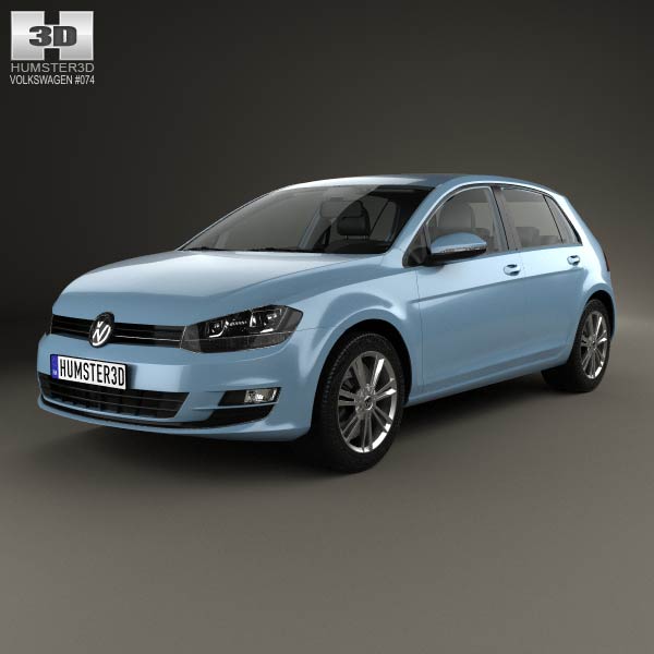 Volkswagen Golf 5-door with HQ interior 2013 3D model