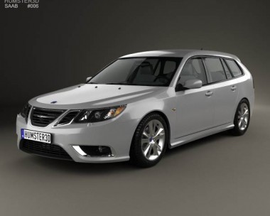 Saab 9-3 Sport Combi 2008 3D Model
