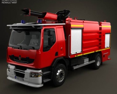 Renault Premium Lander Fire Truck 2011 3D Model