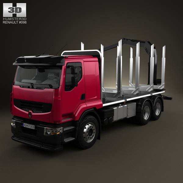 Renault Premium Lander Logging Truck 2006 3D model