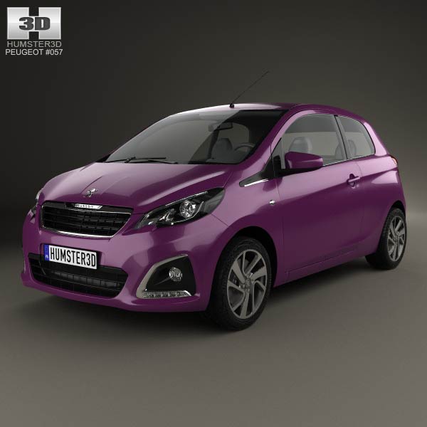 Peugeot 108 3-door 2014 3D model