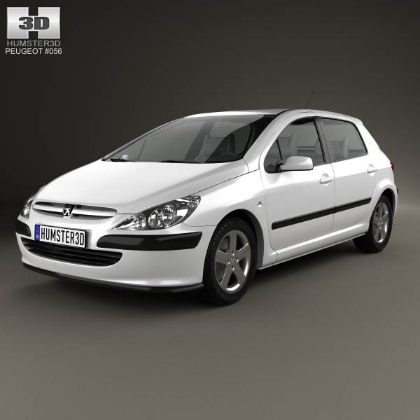 Peugeot 307 5-door hatchback 2001 3D model