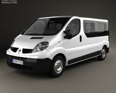 Renault Trafic Passenger Van LWB 2010 3D Model