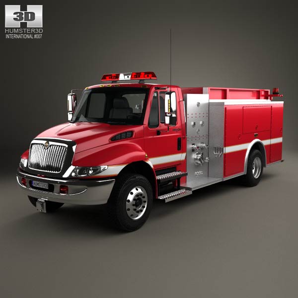 International Durastar Fire Truck 2002 3D model