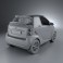 Smart Fortwo 2011 Convertible Open Top 3d model
