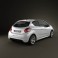 Peugeot 208 3-door 2013 3d model