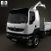 Renault Kerax Flatbed Crane 2011 3d model