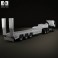 Renault Kerax Tractor Platform Trailer 2011 3d model