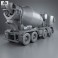 Scania P Mixer 2011 3d model
