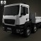 MAN TGS Flatbed Crane Truck 2012 3d model