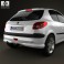 Peugeot 206 hatchback 3-door 2005 3d model