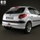 Peugeot 206 hatchback 5-door 2005 3d model