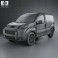 Peugeot Bipper Panel Van 2011 3d model