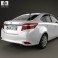 Toyota Yaris sedan with HQ interior 2014 3d model
