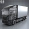Scania R 730 Box Truck 2010 3d model