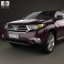 Toyota Highlander with HQ interior 2011 3d model