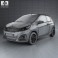 Peugeot 108 3-door 2014 3d model