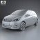 Peugeot 108 3-door 2014 3d model