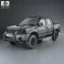 Nissan Navara (NP300) Double Cab Hardbody Silver 2013 3d model