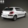 Peugeot 307 5-door hatchback 2001 3d model